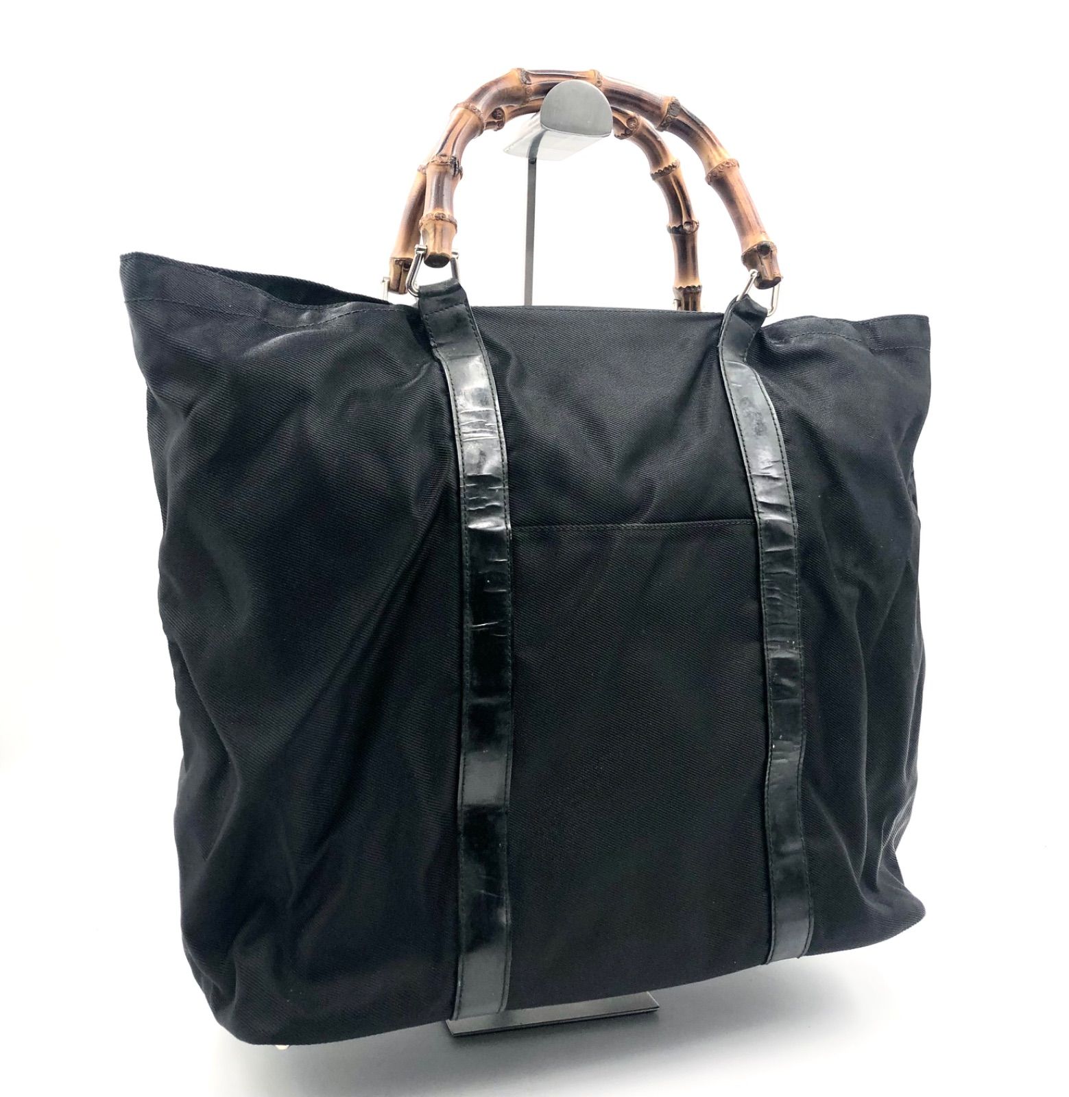 GUCCI グッチ】バンブートート ブラックレザー バンブーハンドル