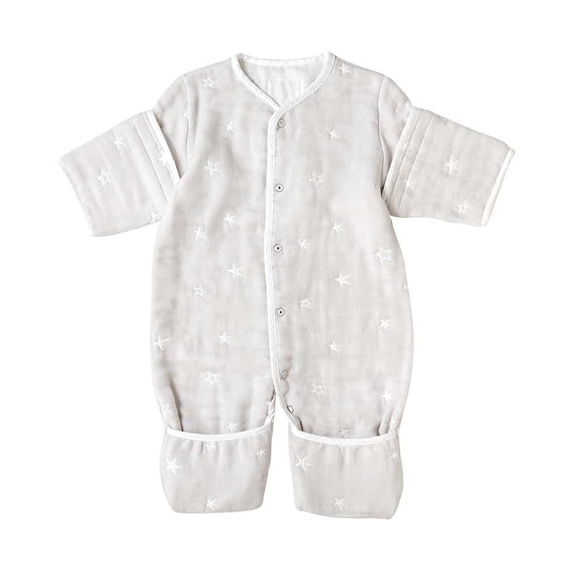 10mois ディモワ ふくふくガーゼ 6wayスリーパー グレー 1