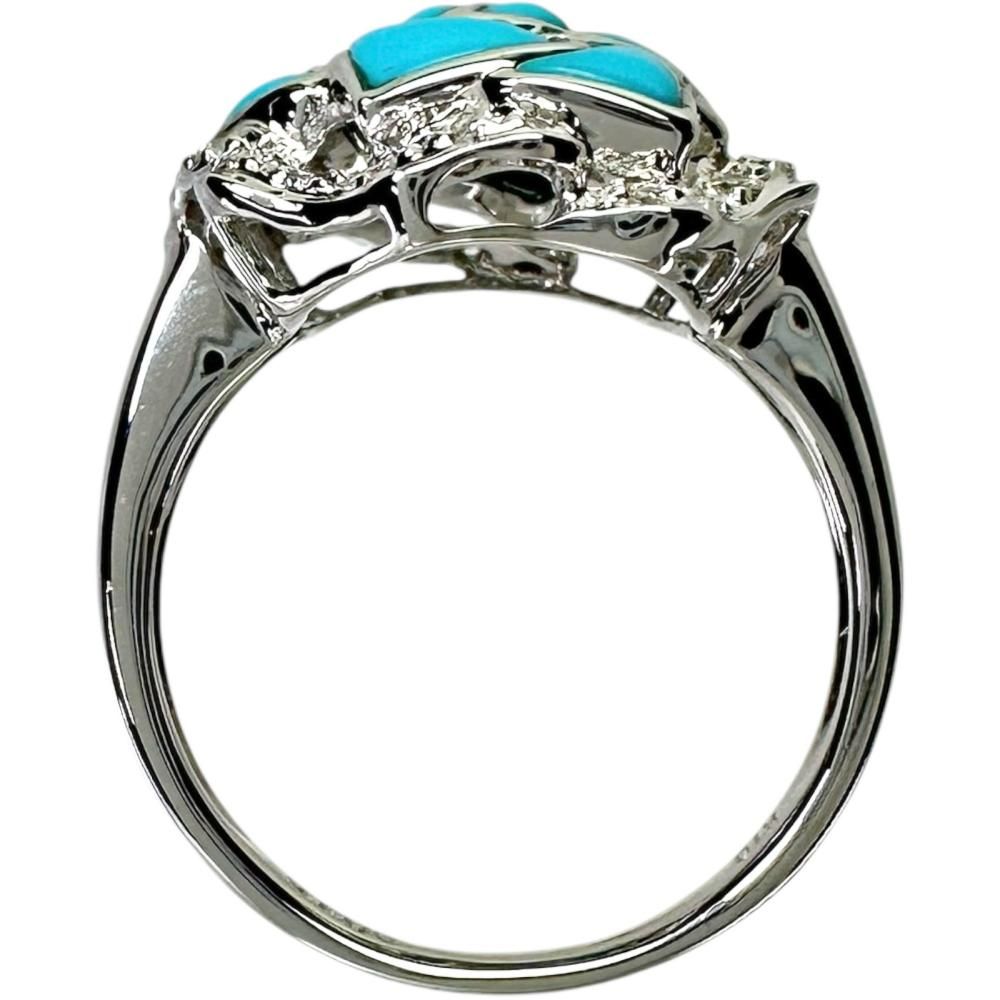13号 バラモチーフ トルコ石/ターコイズ ダイヤモンド 0.15ct