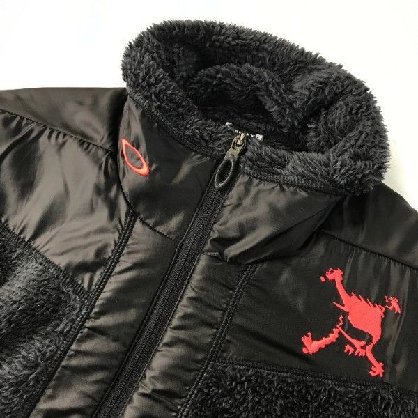 OAKLEY オークリー ボア フリースジャケット スカル 黒 XL OAKLEY オークリー ボア ジップジャケット スカル刺繍 ブラック系 M