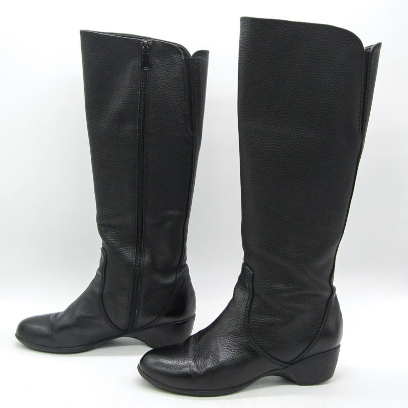 美品 fitfit フィットフィット 黒革 ロングブーツ 23 fitfit - 美品 fitfit フィットフィット 黒革 ロングブーツ 23の