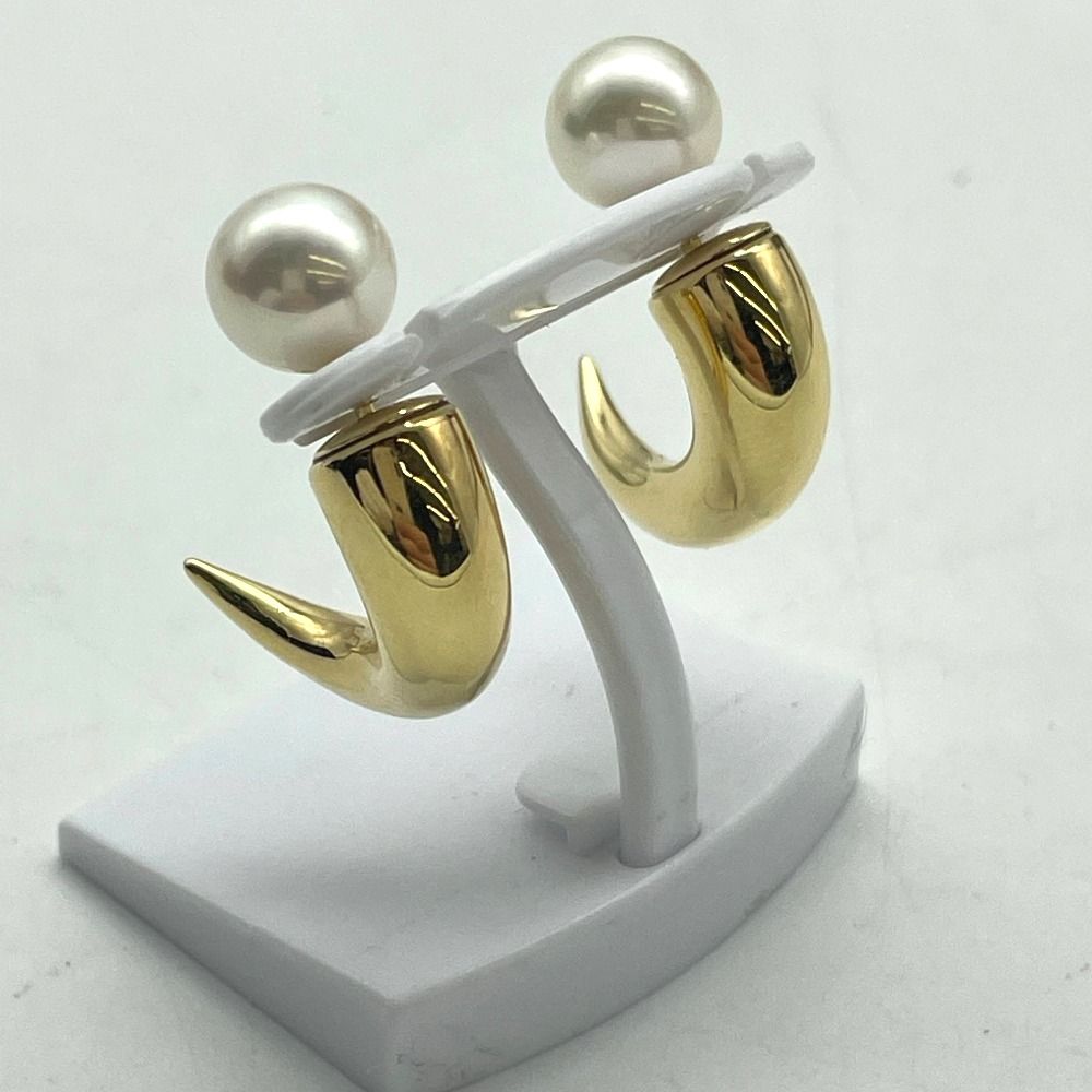 TASAKI タサキ ピアス デインジャーホーン K18×アコヤ真珠