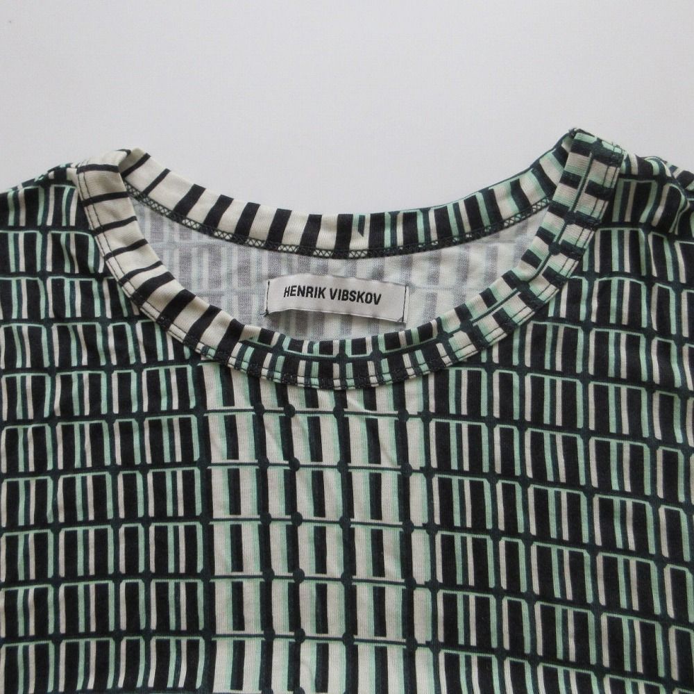 ヘンリック ヴィブスコフ Henrik Vibskov テンセル 総柄 ワイド Tシャツ カットソー トップス 半袖 サイズS レディース 【中古】 ヘンリック ヴィブスコフ Henrik Vibskov テンセル 総柄 ワイド