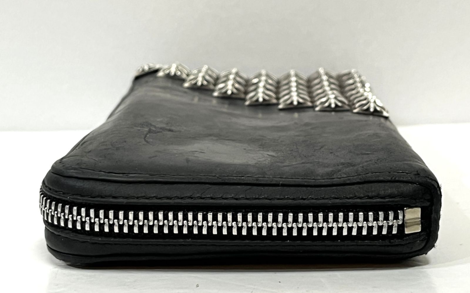 【中古】クロムハーツ CHROME HEARTS REC F ZIP ゼロピラミッド コーナー 長財布 ロングウォレット レザー ブラック CHROME HEARTS｜クロムハーツ REC F ZIP ゼロピラミッド コーナー 長