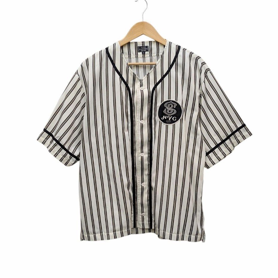 値下げ。SCHOTT ストライプ柄ベースボールシャツ SCHOTT STRIPE SS BASEBALL SHIRT | Backflow