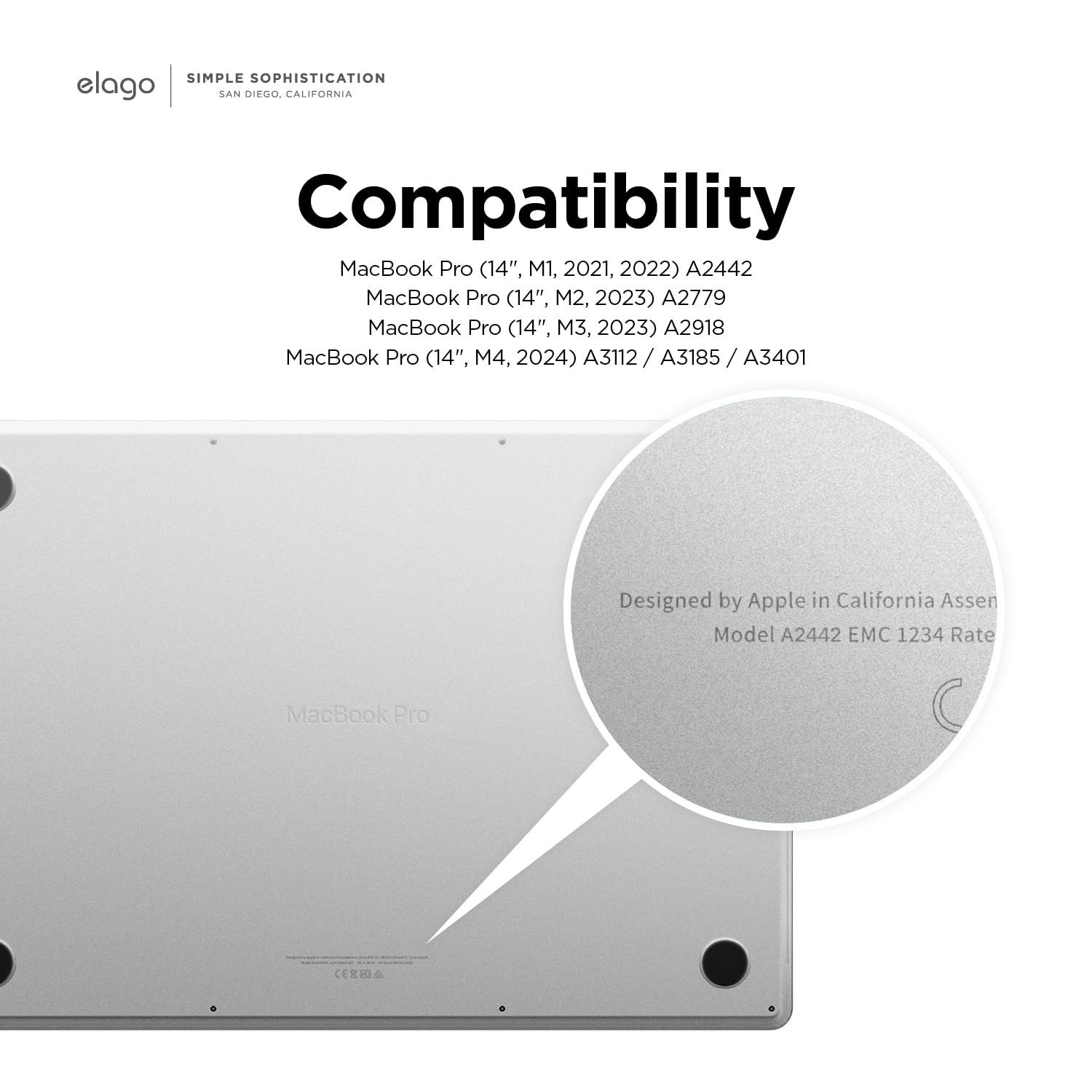 elago MacBook Pro 14 インチ M4 M3 M2 M1 対応 ケース クリア 排熱口 付き 半透明 ハードケース 薄型 透明 傷防止 カバー MacBookPro マックブック プロ 14インチ M4Pro M4Max 他 対応