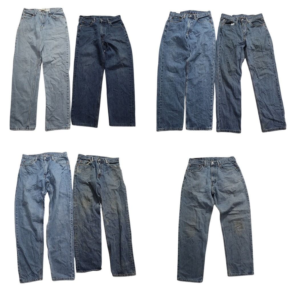 古着卸 まとめ売り リーバイス 550 デニム パンツ 7枚セット (メンズ 30 /31 /32 ) アメカジ 皮パッチ フェード  古着 NA5823