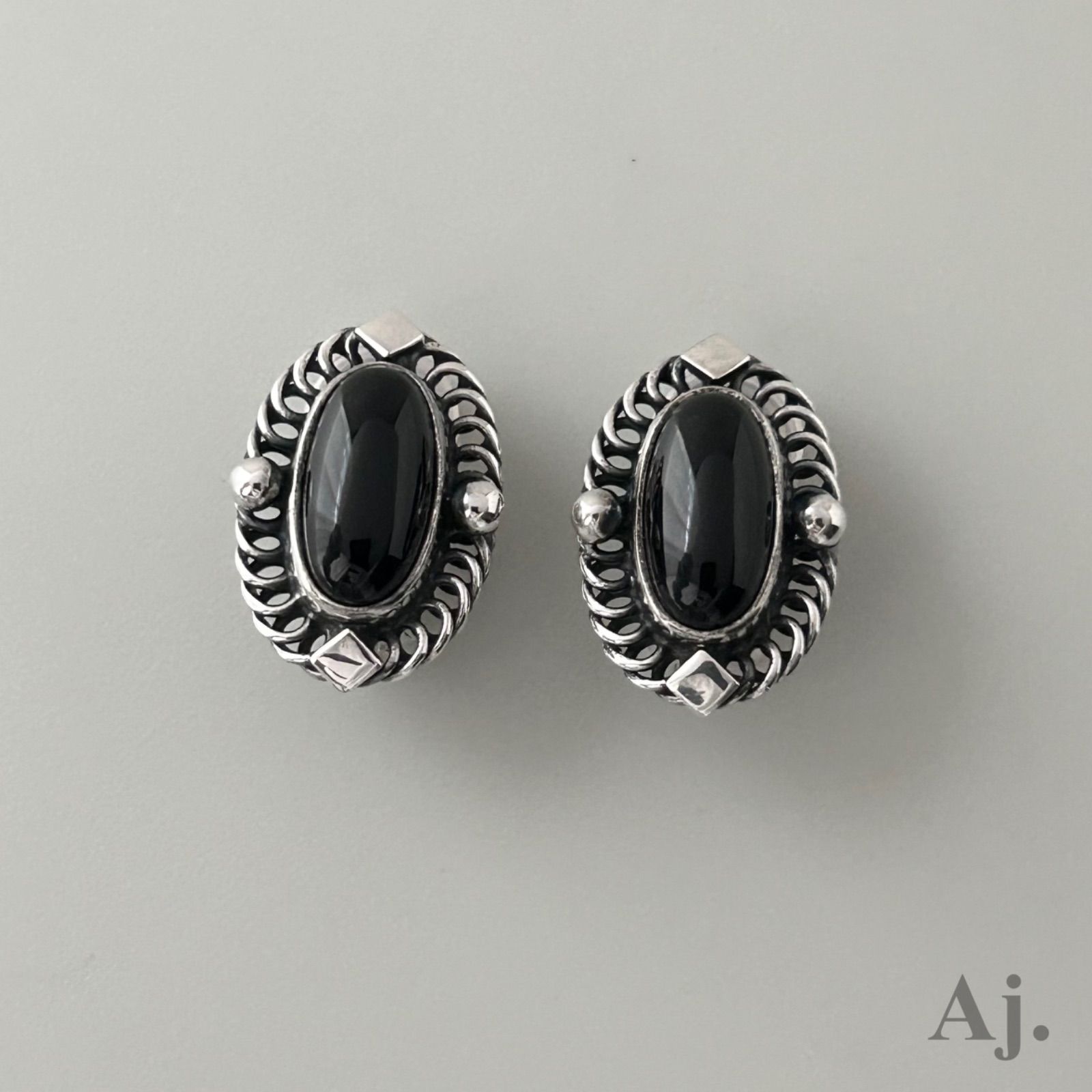 ジョージジェンセン イヤリング 2004 オニキス AG925 Georg Jensen
