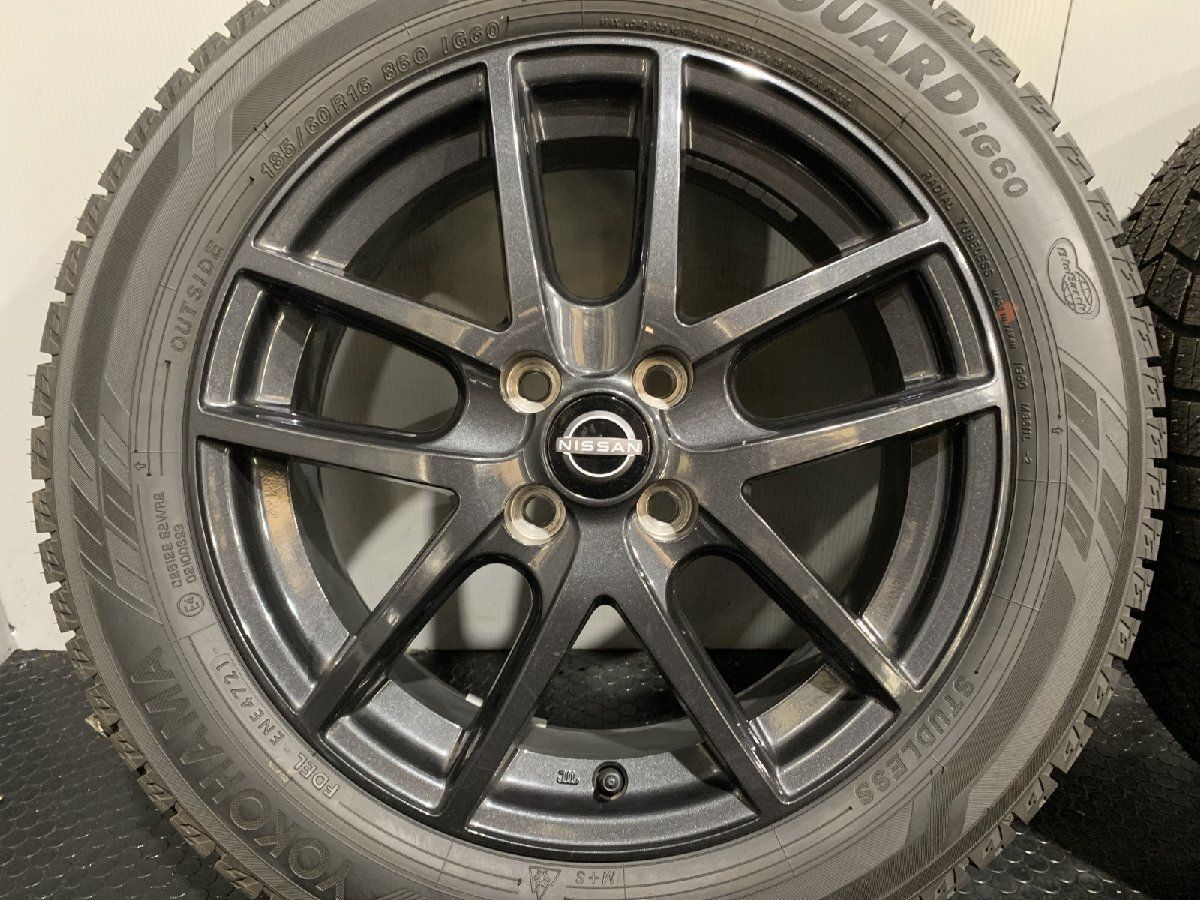 タイヤ新品【YOKOHAMA iG60 185/60R16】スタッドレス【日産 E13ノート エスティーロ 純正OPホイール 16インチ  5.5J4HPCD100+50】 (MTN436) - メルカリ