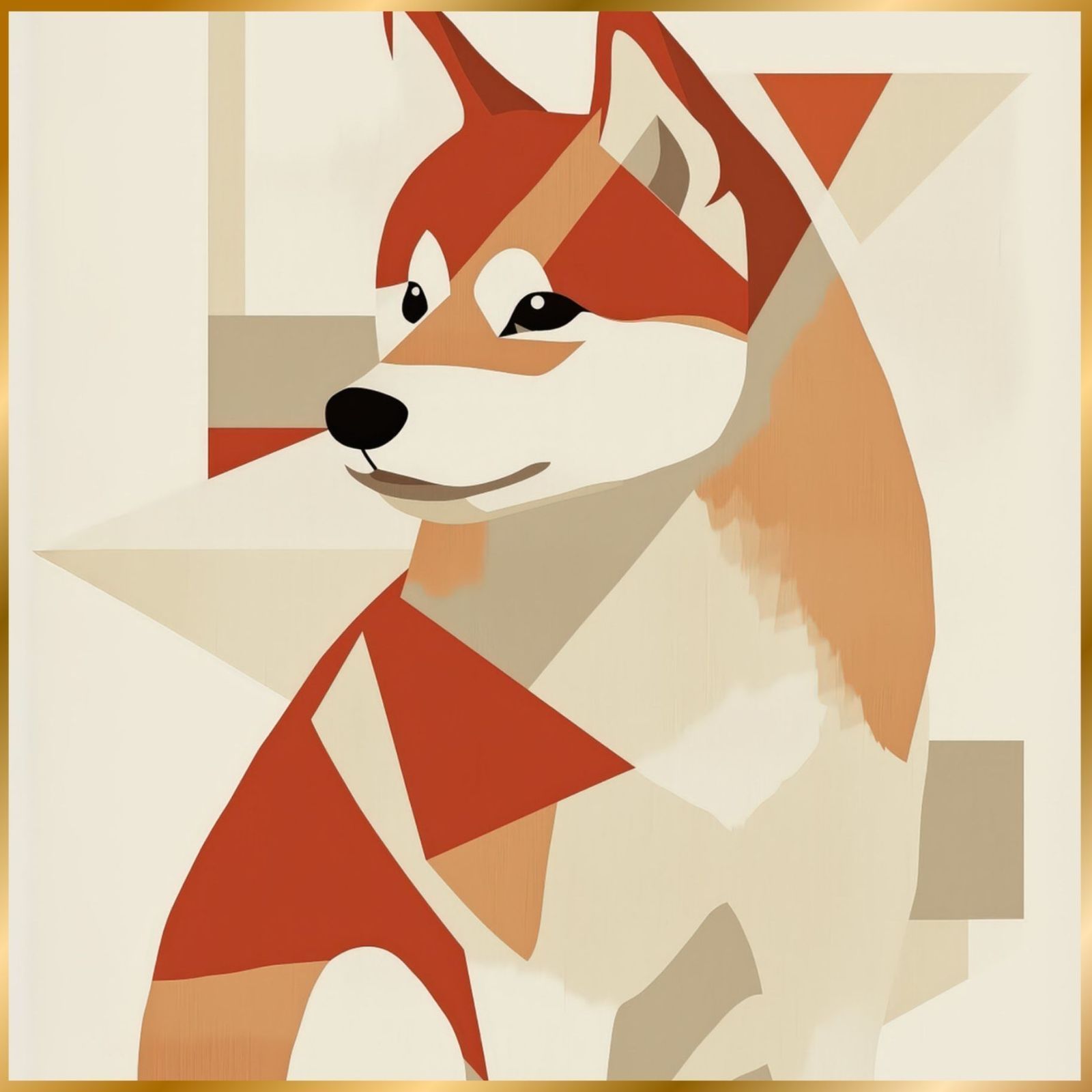 Red Passion - 柴犬 豆柴犬 No.1 ミニマリスト ミニマリズム シンプル インテリアアート ペットロス うちの子 記念日 アートポスター 犬の絵 犬のイラスト ギフト プレゼント