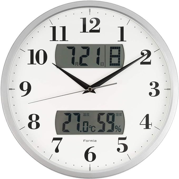 在庫処分】Formia(フォルミア) 掛け時計 時計 壁掛け 電波時計 温度