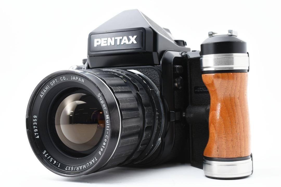 ✨美品✨PENTAX ペンタックス 67 Ⅱ 2 ウッドグリップ付き バケペン smc TAKUMAR 6 x 7 75mm F4.5 中判フィルム カメラ #627 - メルカリ