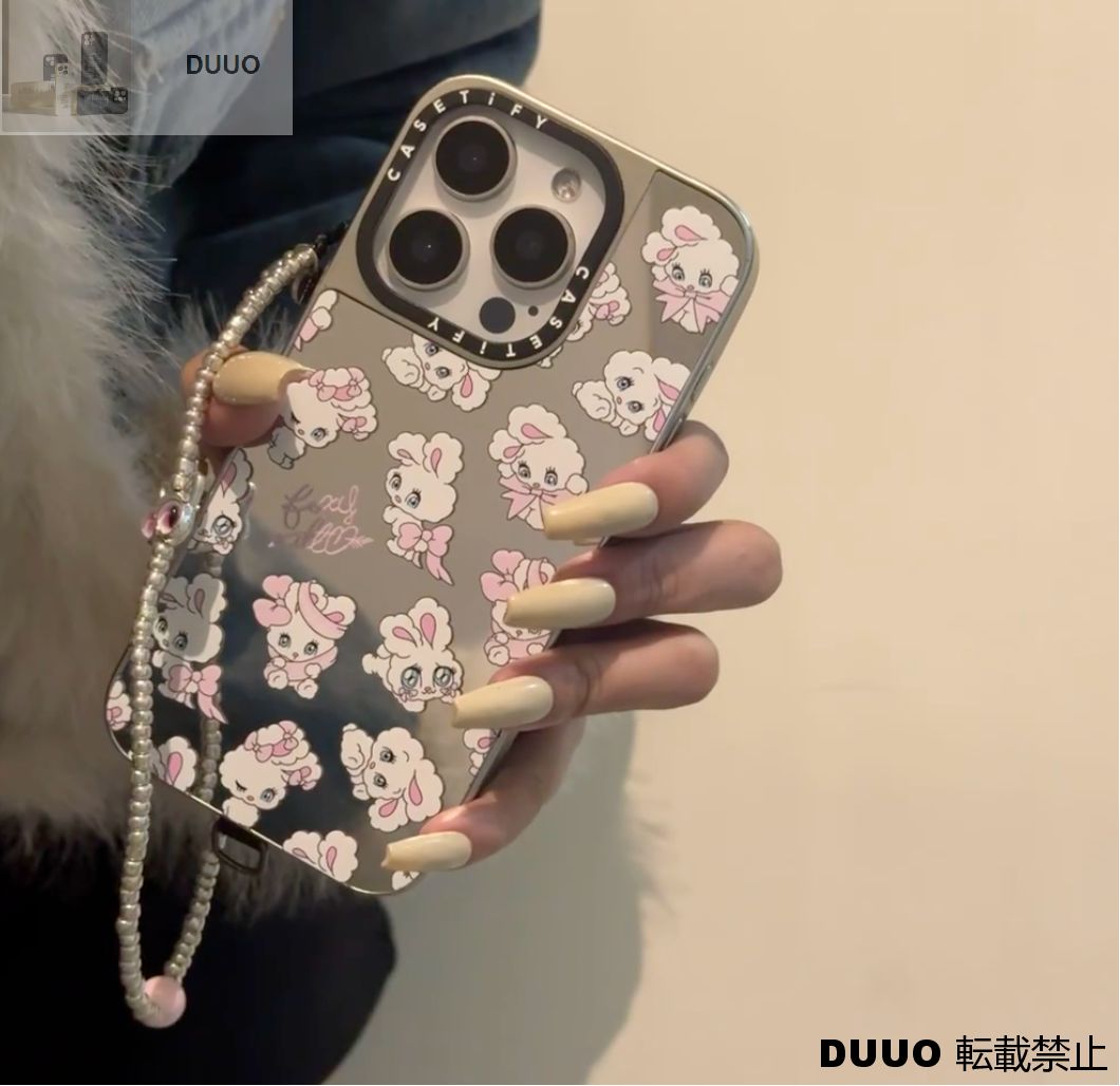 可愛いfoxy illustrations iPhoneケース シルバーミラーシルバー