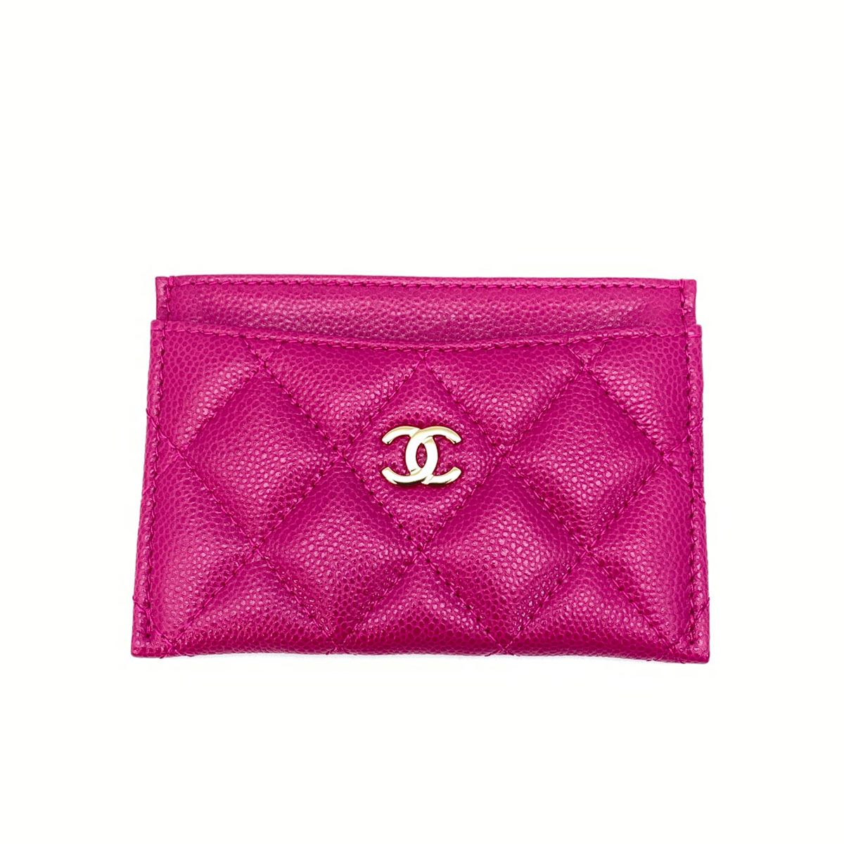 CHANEL シャネル カードケース パスケース 名刺入れ キャビアスキン マトラッセ ピンク 管理番号：9133 CHANEL シャネル カードケース パスケース 名刺入れ キャビアスキン