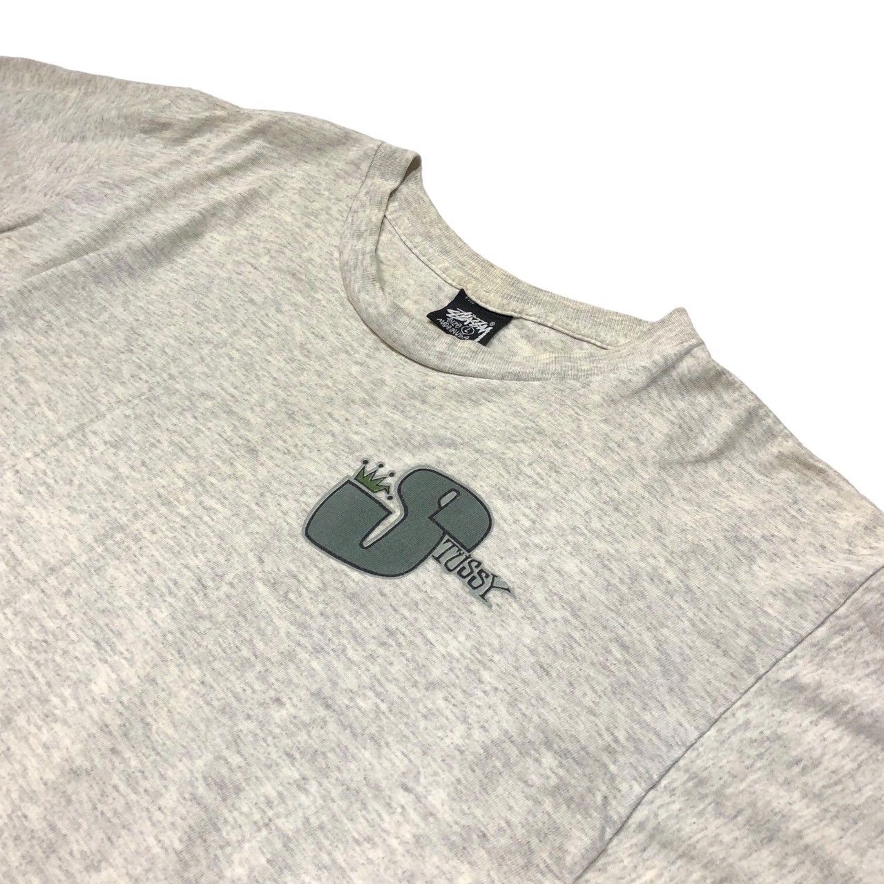 OLD!bigロゴ！STUSSY グレー Tシャツ Sロゴ