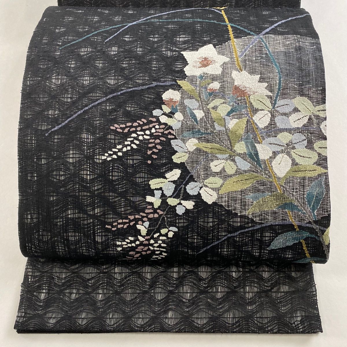 8-279 夏帯 夏物 袋帯 美品 正絹 着物 刺繍 8-279 夏帯 夏物 袋帯 美品 正絹 着物 刺繍 k-wasou_1570355-w