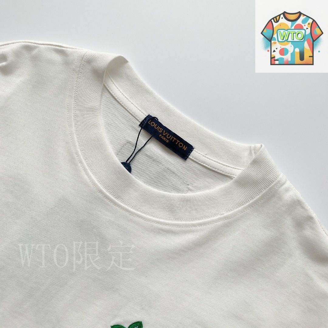今日特価】LOUIS VUITTON クラシック限定刺繍小花字母半袖 T 恤