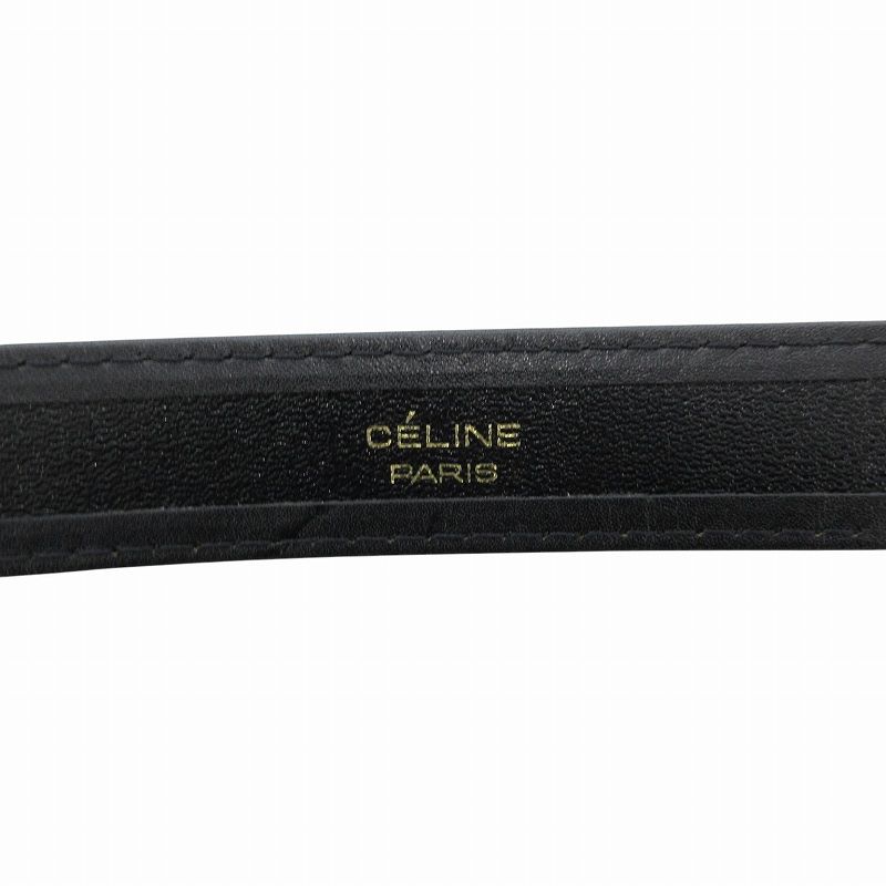 CELINE 馬車金具　レザー　ゴールド　ブラック　ベルト　85 CELINE - 美品 CELINE セリーヌ ベルト 馬車金具 ゴールド金具