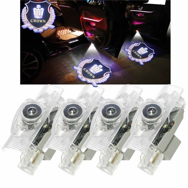 新着Crown Gold 4 Minile クラウン車用ドアランプ カーテシランプ ロゴ 4個セット 工具付 ドアウェルカムライト カーテシライト LEDロゴ投影 180系200系200系クラウン シリーズ カーテシ 交換タイプ