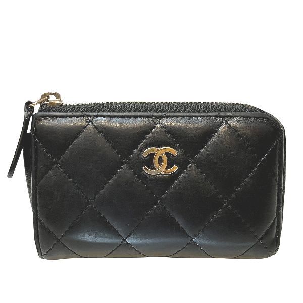 シャネル CHANEL マトラッセ ラムスキン キーリング付きコインケース ユニセックス
