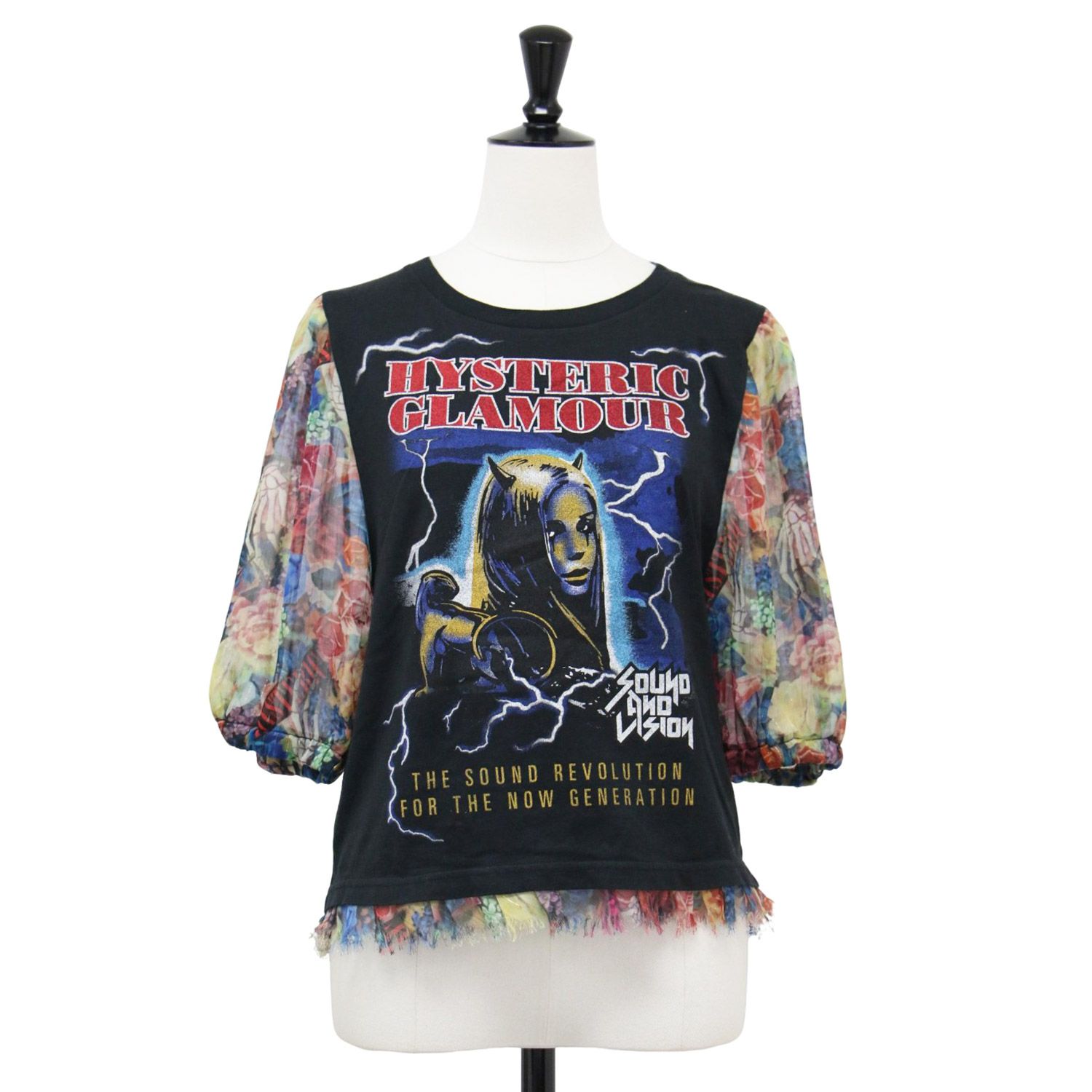 HYSTERIC GLAMOUR ヒステリックグラマー 花柄 シフォン ドッキング T
