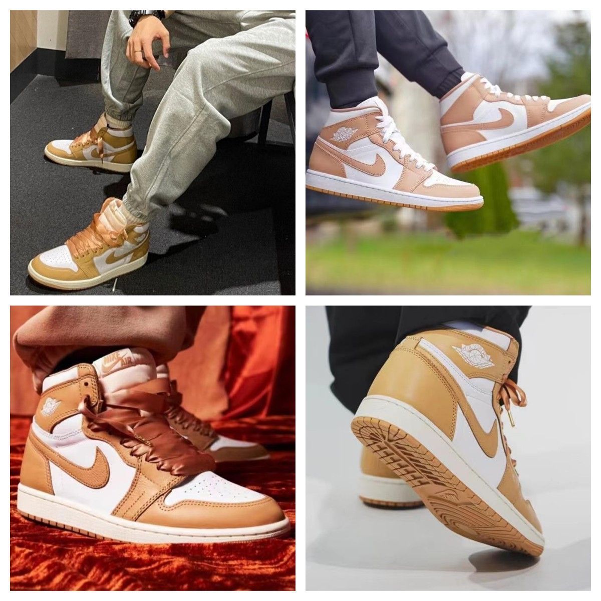 NIKE エアジョーダン 1 レトロハイ OGベージュ FN6622-201 FN6622-201 Nike Air Jordan 1 Retro High OG Praline White