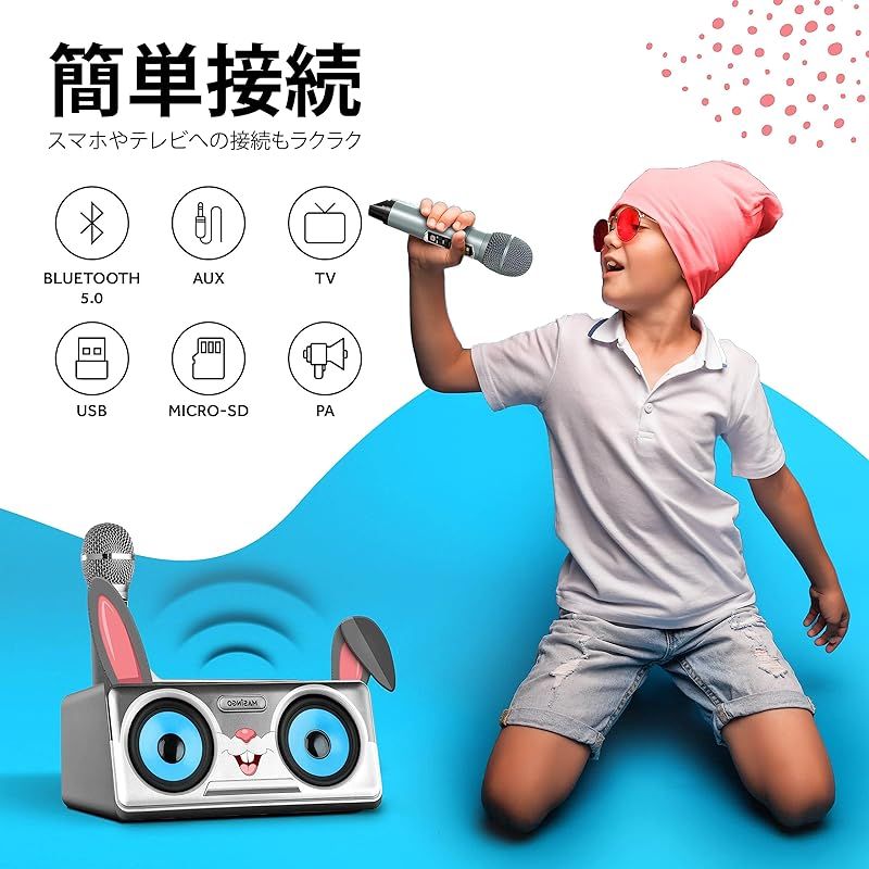 ワイヤレスマイク2本付属 PAシステム
