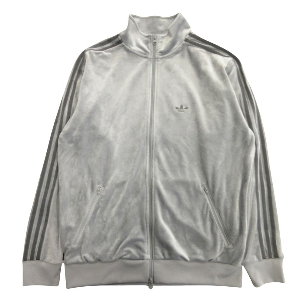 adidas originals アディダスオリジナルス ベロア トラックトップ ジャケット ブルゾン ジャージ M グレー メンズ 古着