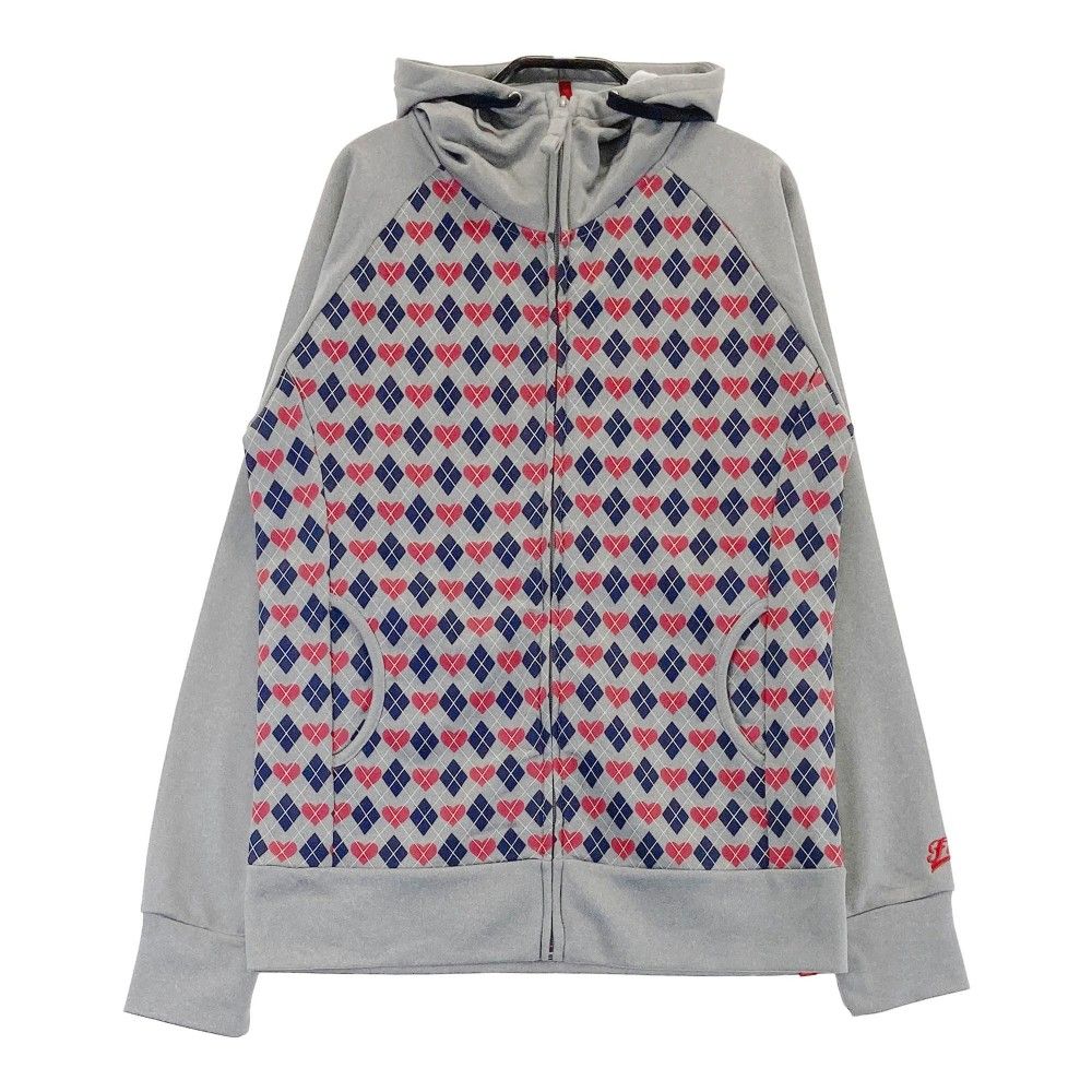 サイズ L FILA GOLF フィラゴルフ ジップパーカー アーガイル ハート チェック柄 グレー系 240101437520 ゴルフウェア レディース ストスト