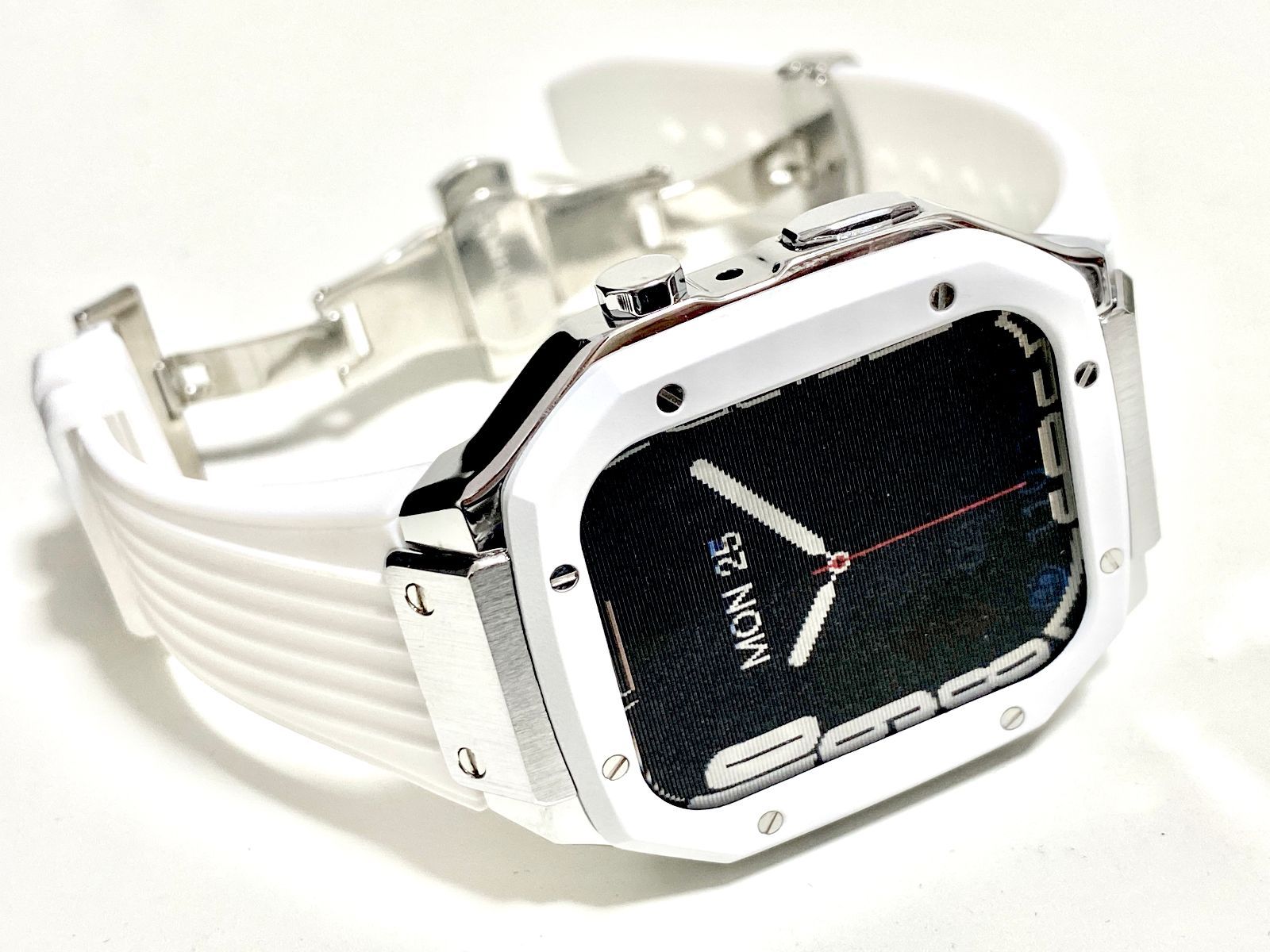 ホワイト@Apple Watch ラバーアップルウォッチバンド カバー