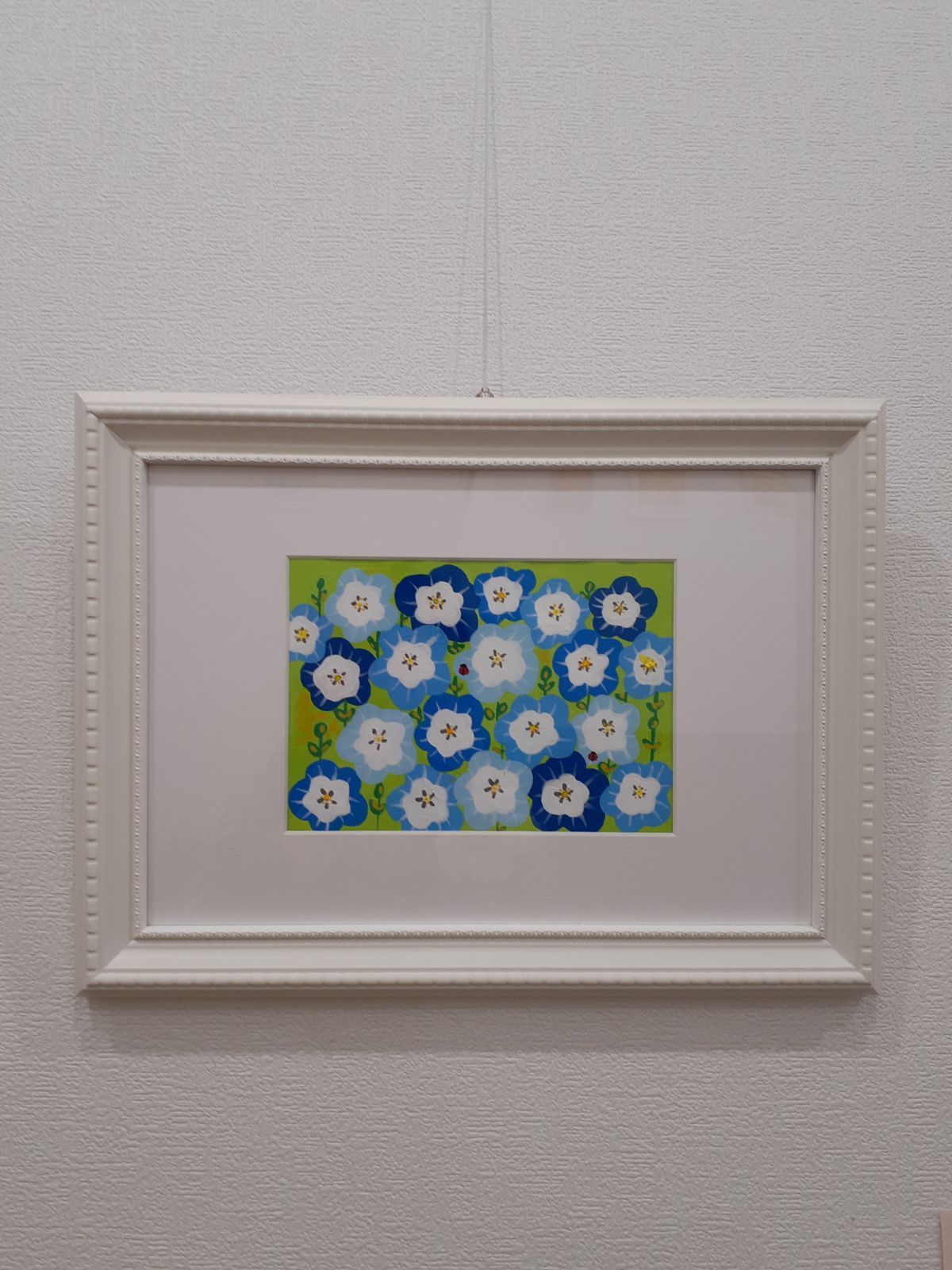 ハッピーネモフィラ畑F20号ハッピー太陽画家小楠アキコ作品