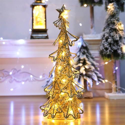 Lanito クリスマスツリー 卓上 LEDライト付き ミニ クリスマスツリー 20cm 卓上ツリー 小物 置物 装飾 卓上クリスマスツリー ミニ クリスマス飾り