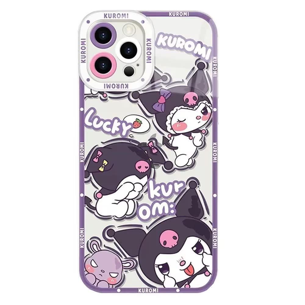 iPhone 16 ケース ブラック スマホケース アイフォン16 カバー スマホ デザイン クロミ サンリオ SANRIO グッズ クロミちゃん  バク kuromi 7.ロゴアート(PL)