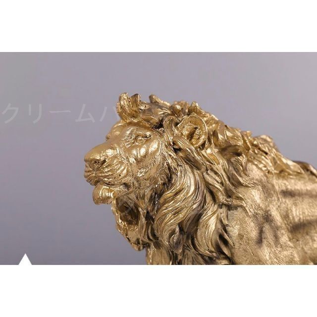 新品?未使用】高級 ゴールド 黄金ライオン 獅子 オブジェ 置物
