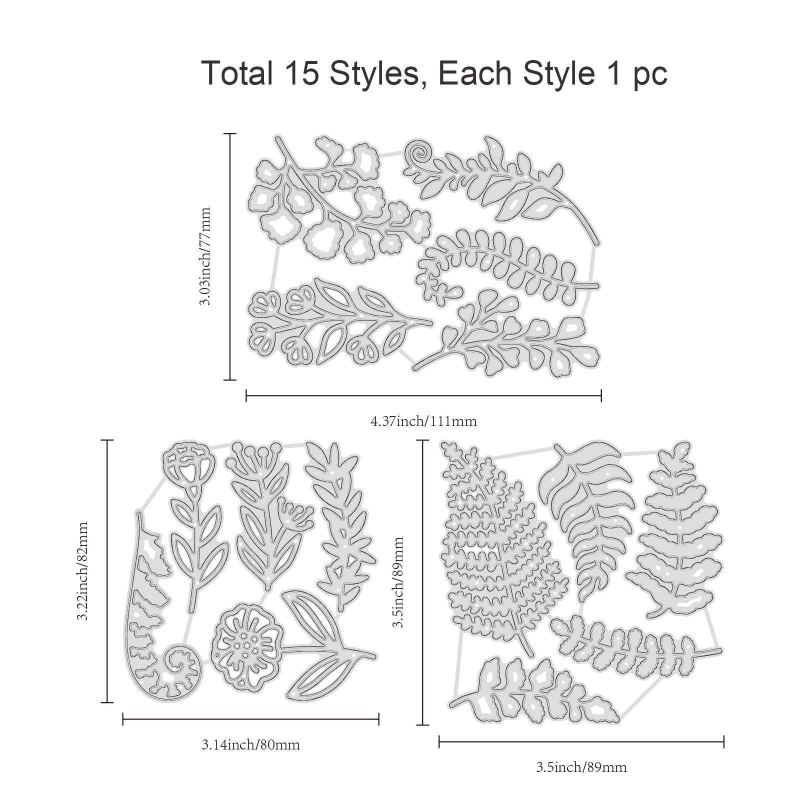 在庫処分】INFUNLY 15個 シダ 葉 ダイ カッター 草 植物 パターン カッティング ステンシル for スクラップブッキング DIY  クリップ アート 作品 カード 装飾 紙 ステンシル 金型 - メルカリ