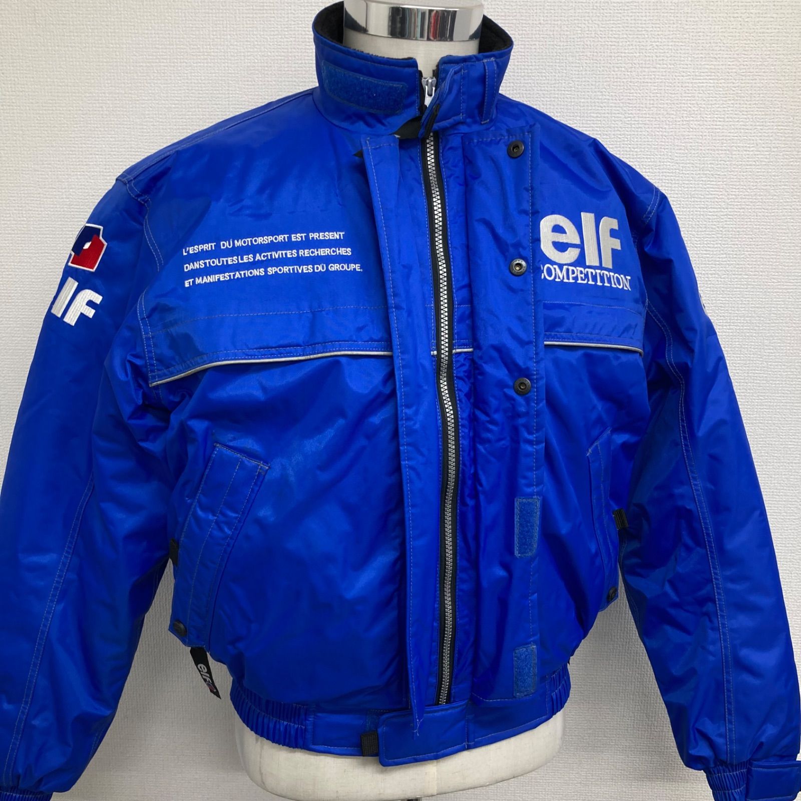 elf エルフ 中綿 ブルー 青 無地 レーシングジャケット モータースポーツブランド COMPETITION ロゴ レーシングウェア バイクウェア 防風 防寒 original collection