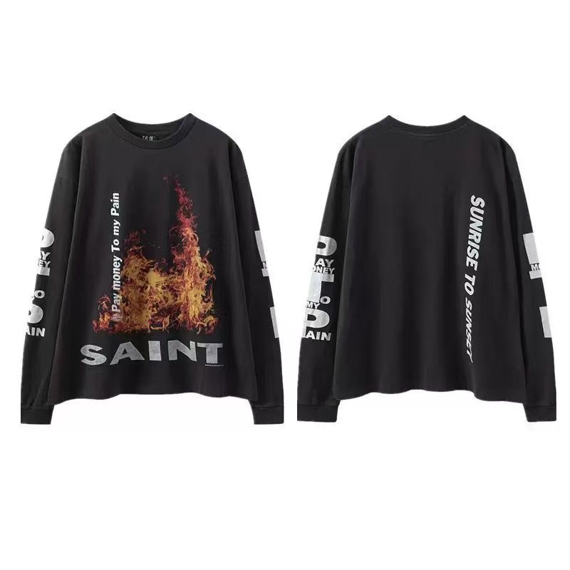 セントマイケル フレイム柄 長袖 Tシャツ人気 S M L XL - メルカリ