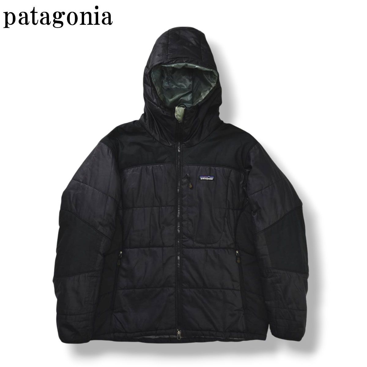 00 sヴィンテージ パタゴニア patagonia DAS PARKA ダスパーカ 中綿 ジャケット フーディー アウトドア テック系 M ツギハギ ブラック メンズ
