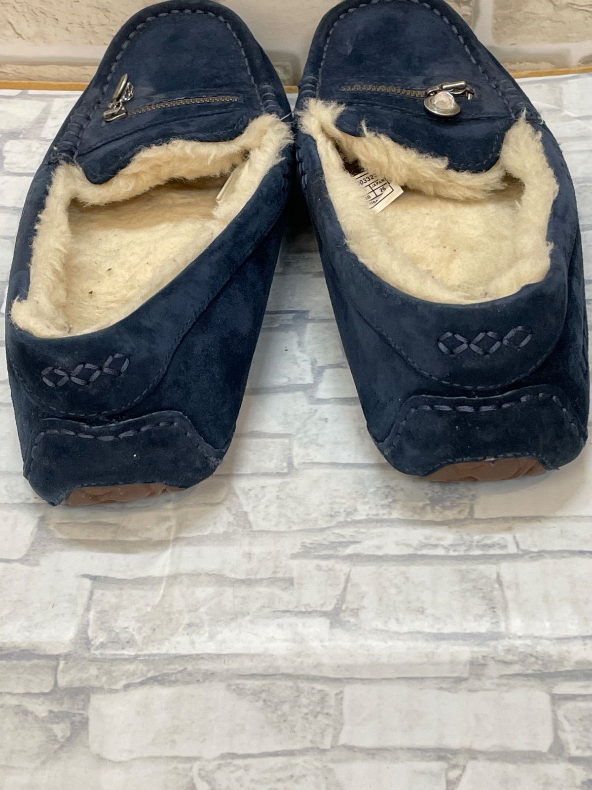 アグ モカシン　ネービー ブルー　26cm 美品 E9-29】◇ UGG Australia モカシン 26cm ネイビーカラーチャーム