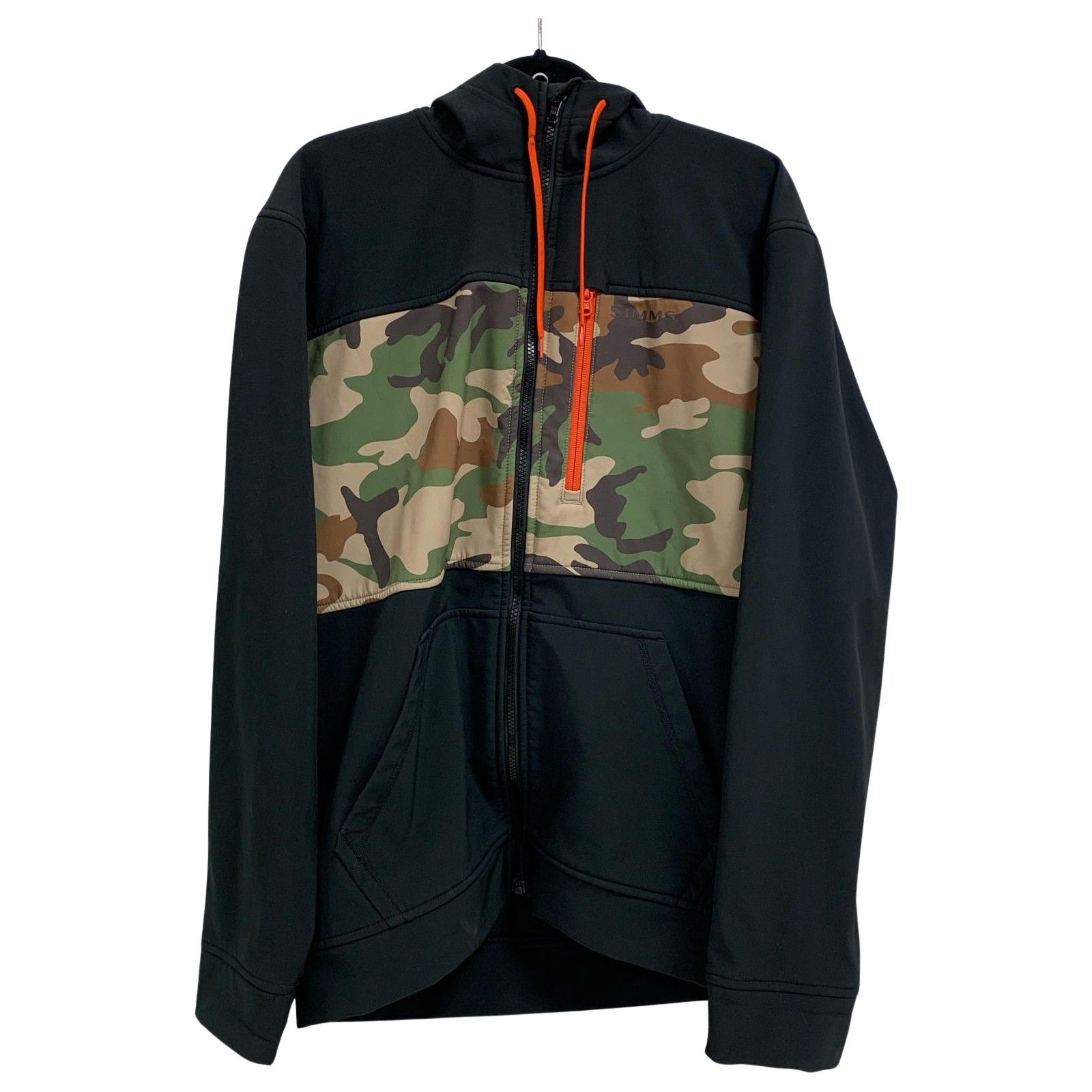 SIMMS シムス フィッシングジャケット Ｍサイズ ローグ フーディ ブラック x 迷彩