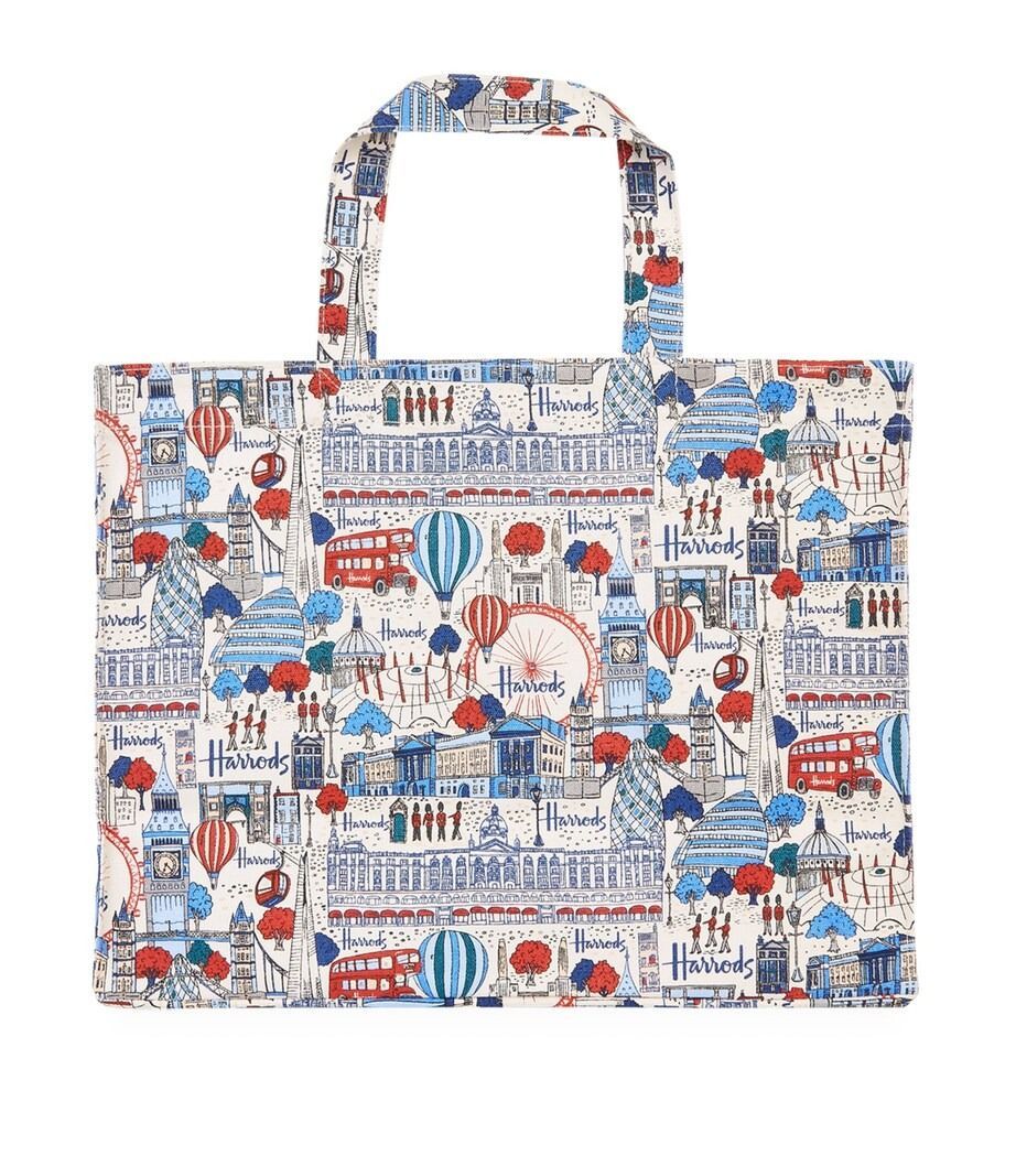 ★14★アウトレット★新品　英国ハロッズ Harrods トートバッグ　水彩　M ☆14☆アウトレット☆新品 英国ハロッズ Harrods トートバッグ