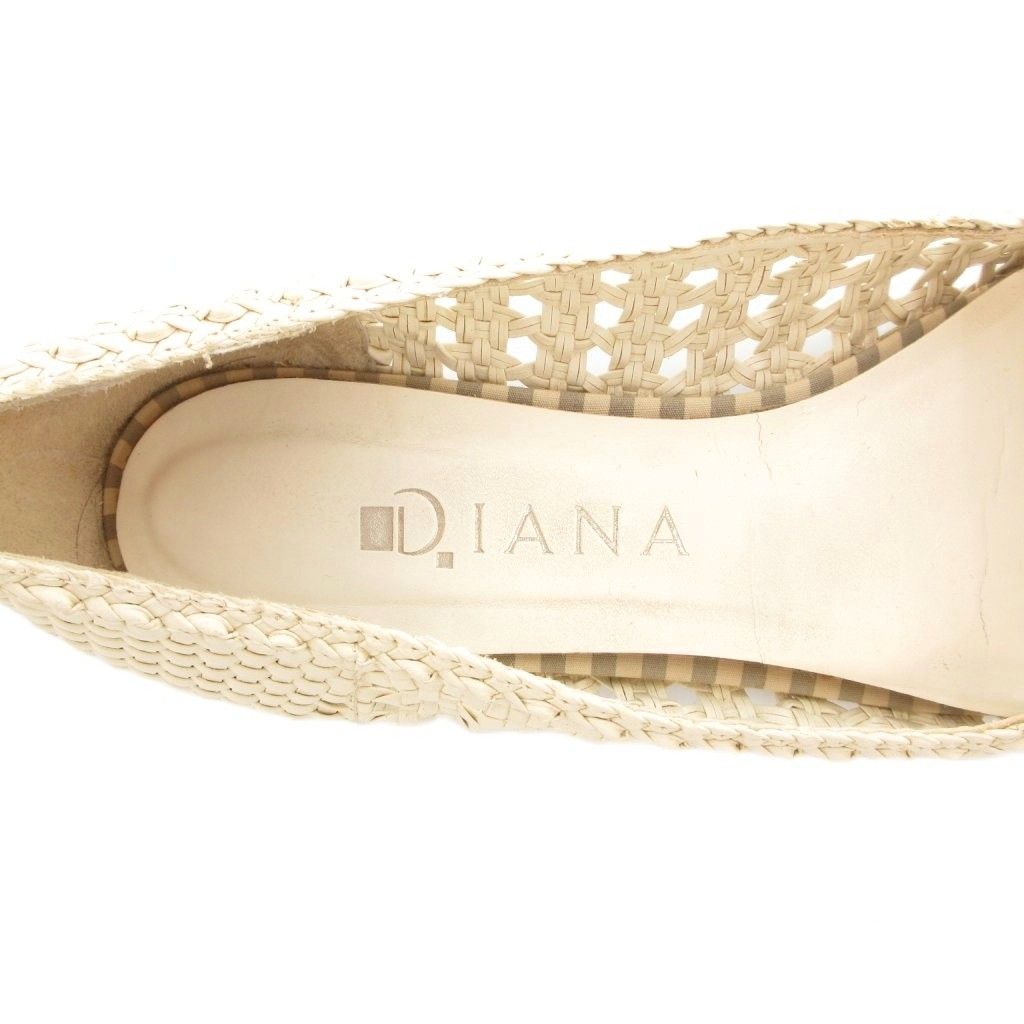 試着のみ DIANA 編み上げポインテッドトゥフラットパンプス シルバー23cm 試着のみ DIANA 編み上げポインテッドトゥフラットパンプス