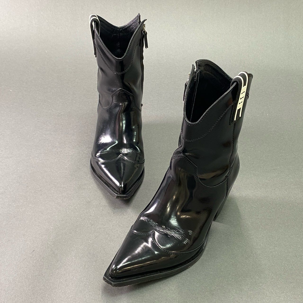 MSGM｜エムエスジーエム バックジップ レザーブーツ ＊ MSGM｜エムエスジーエム バックジップ レザーブーツ ＊