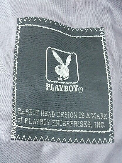 ◇ PLAYBOY プレイボーイ 2B ネーム刺繍あり 長袖 テーラード ジャケット L グレー # 【1002800111060】