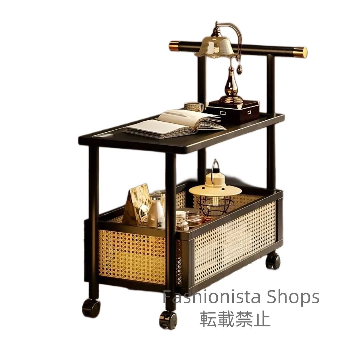サイドテーブル モダンデザイン 車輪付き マルチティア収納カート 人工木製構造 本 スナック デコレーション用収納 コンテンポラリー家具 組み立て簡単 リビングルーム対応 シンプルデザイン リビングルーム cp30