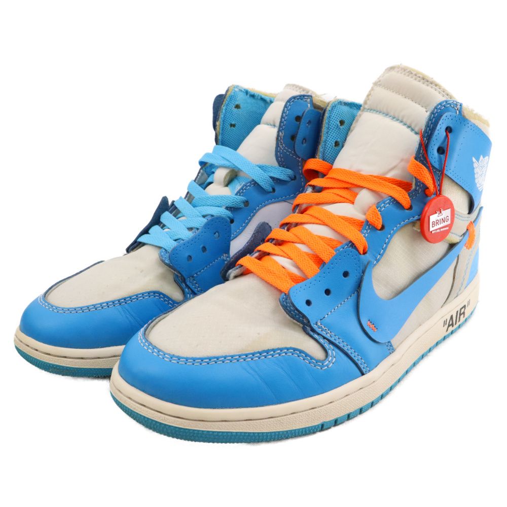 NIKE (ナイキ) ×OFF-WHITE AIR JORDAN 1 POWDER BLUE UNC オフホワイト エアジョーダン1 パウダーブルー  ハイカットスニーカー ホワイト/ブルー US11/29cm AQ0818-148 - メルカリ