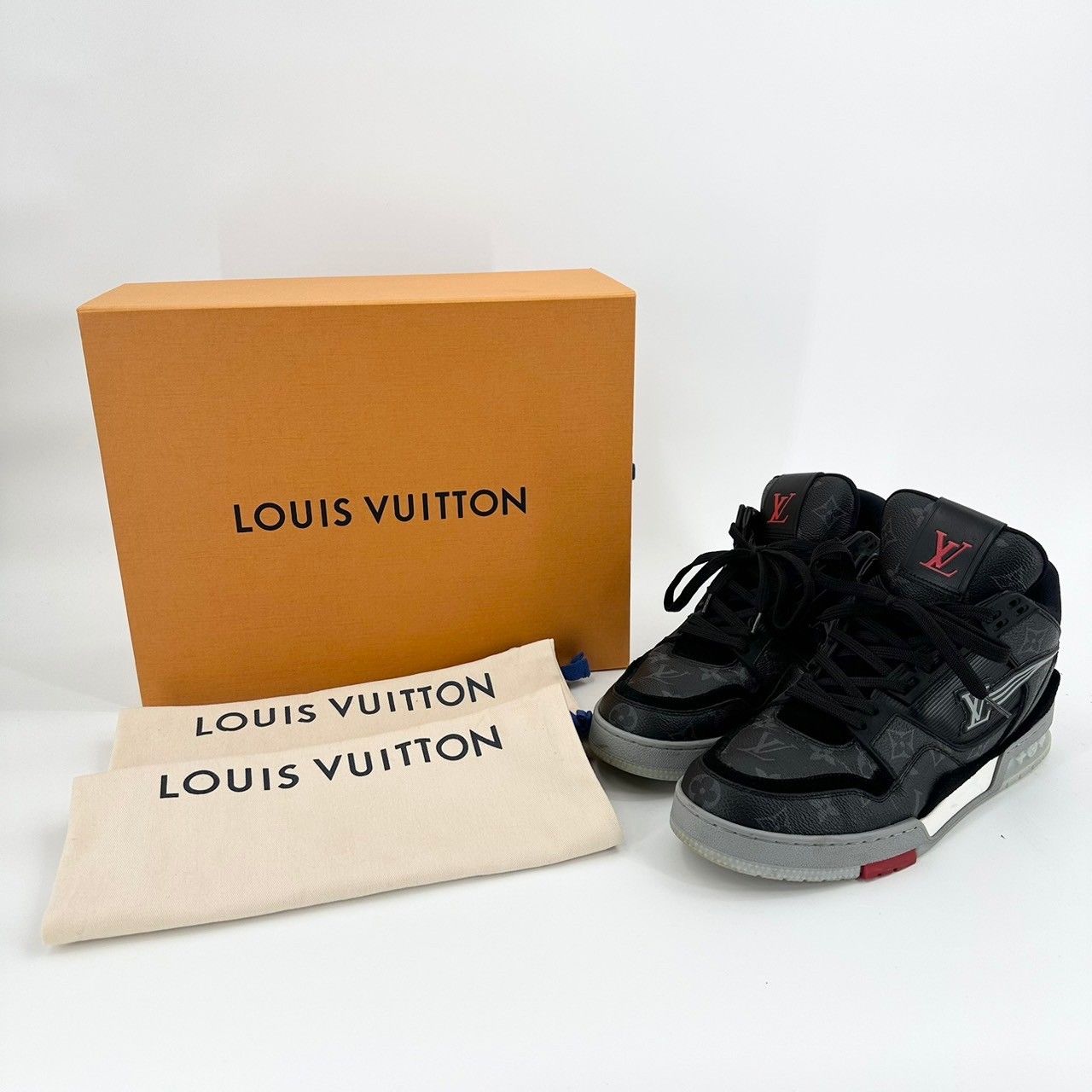 ♪ LOUIS VUITTON ルイヴィトン GO0260 LVトレイナーライン レザー ハイカット スニーカー ブラック 8 1/2  27.5cm相当 靴 シューズ - メルカリ