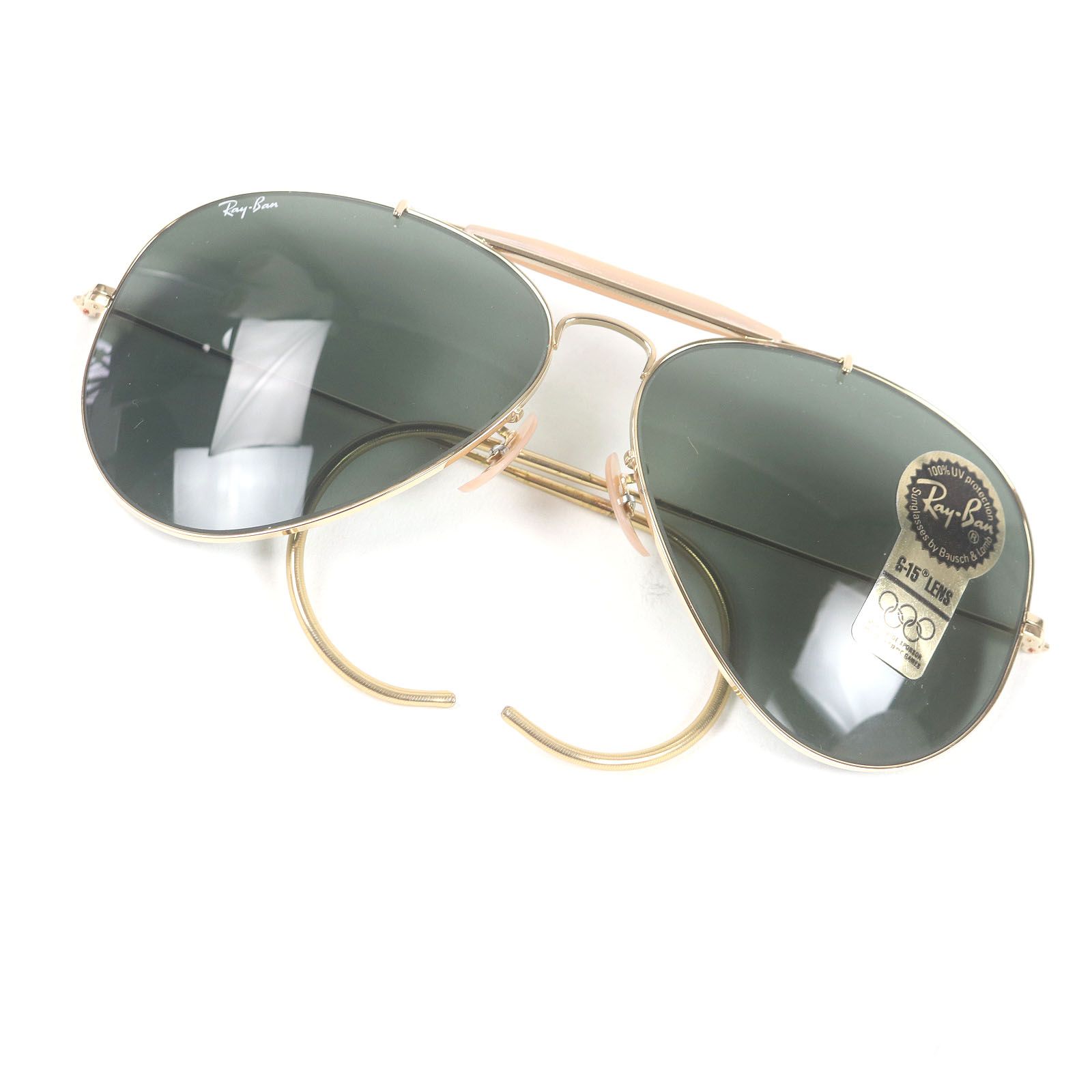 ♥品□Ray-Ban レイバン ヴィンテージ デッドストック ボシュロム社製 サングラス ゴールド 62□14 デモレンズ ケース付き メンズ