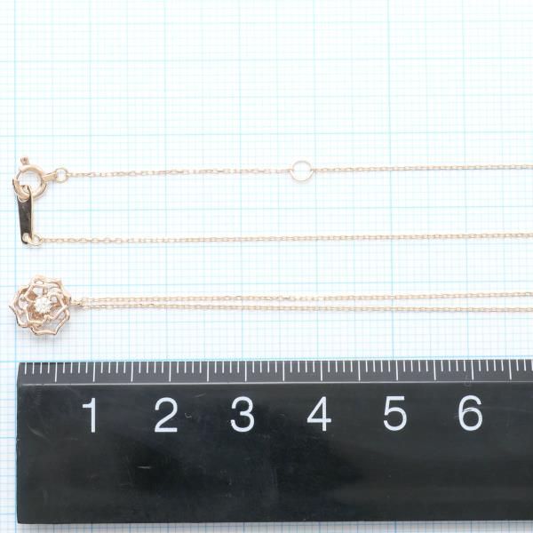 K10PG ネックレス ダイヤ 0.03 総重量約0.9g 約40cm