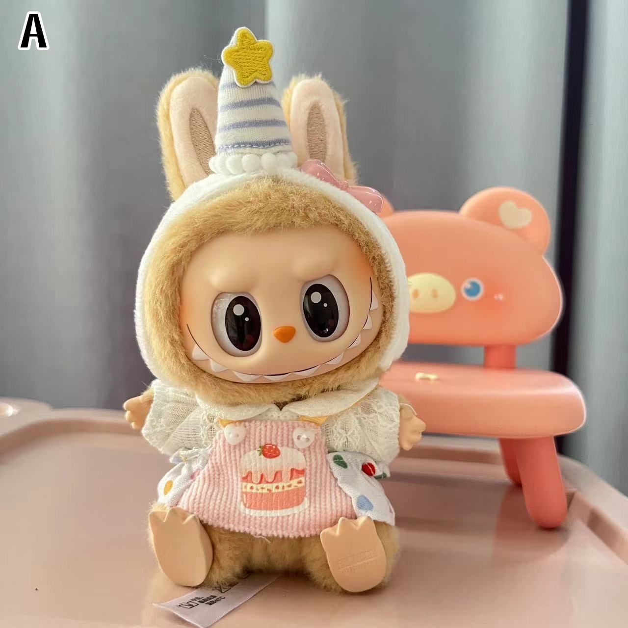 Labubu マカロン ぬいぐるみ 洋服＆小物つき4体セット